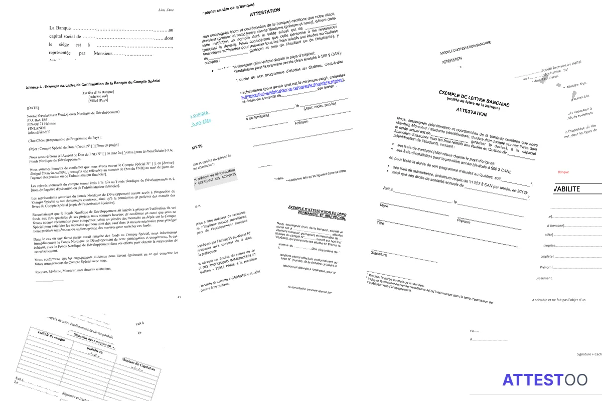 Modèle de lettre de demande d'attestation de solde bancaire