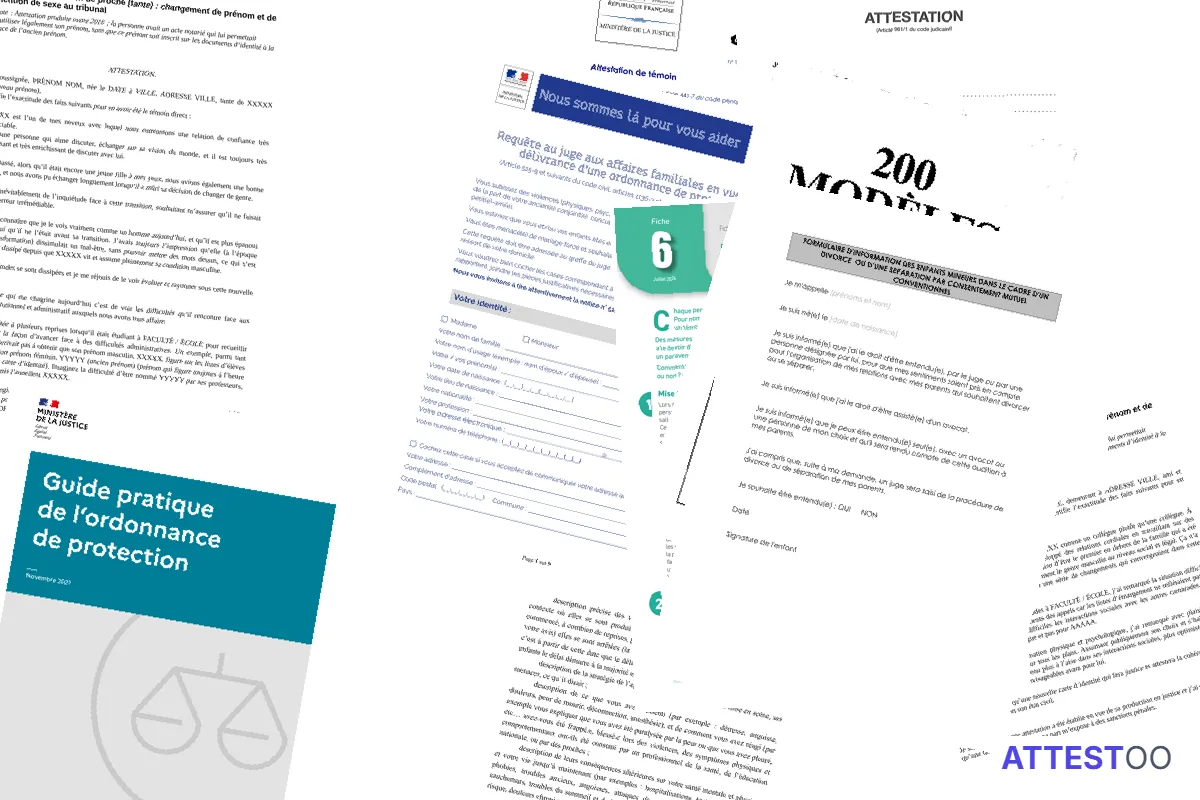 Modèle de lettre de témoignage pour les affaires familiales