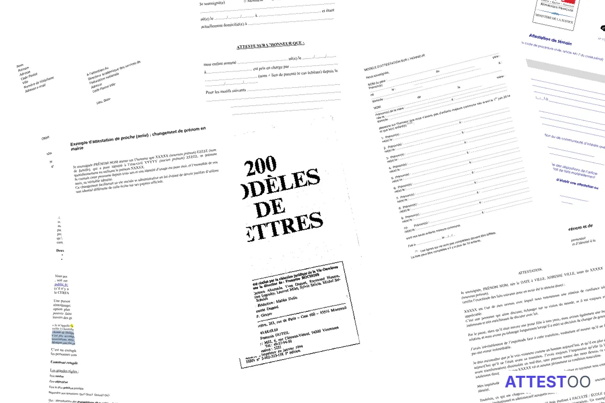 Modèle de lettre de témoignage 'bonne mère' pour la justice