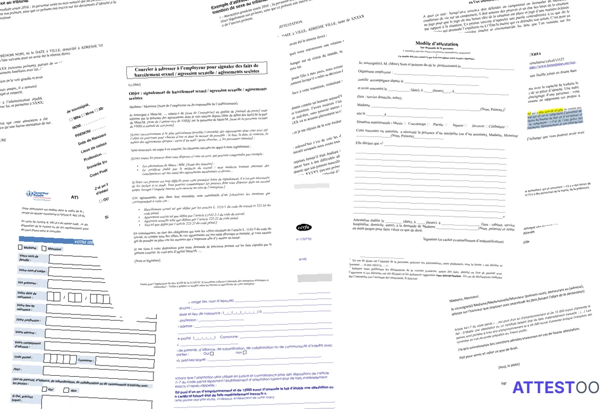 Modèle de lettre de témoignage en faveur d'une personne