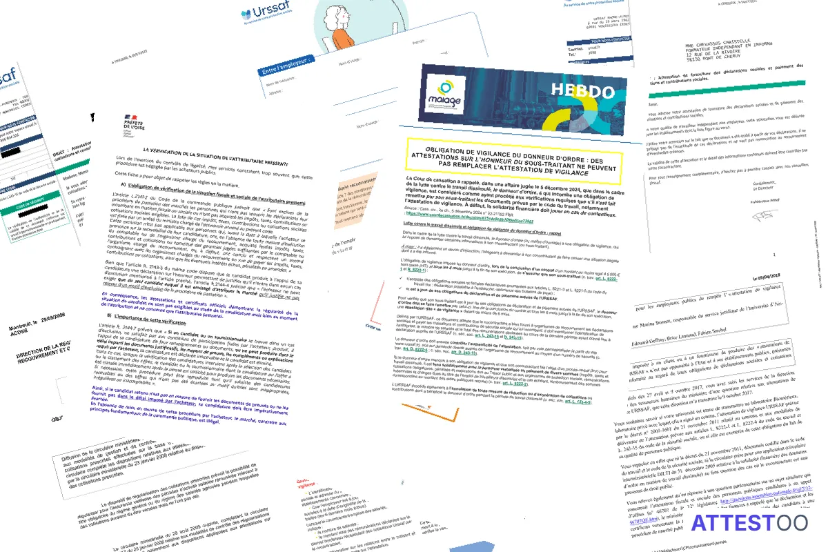 Information sur l'attestation de vigilance URSSAF